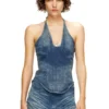 de-janice-s Top cu gât halter din denim Reform de-janice-s Top cu gât halter din denim Reform