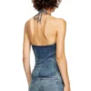 de-janice-s Top cu gât halter din denim Reform de-janice-s Top cu gât halter din denim Reform