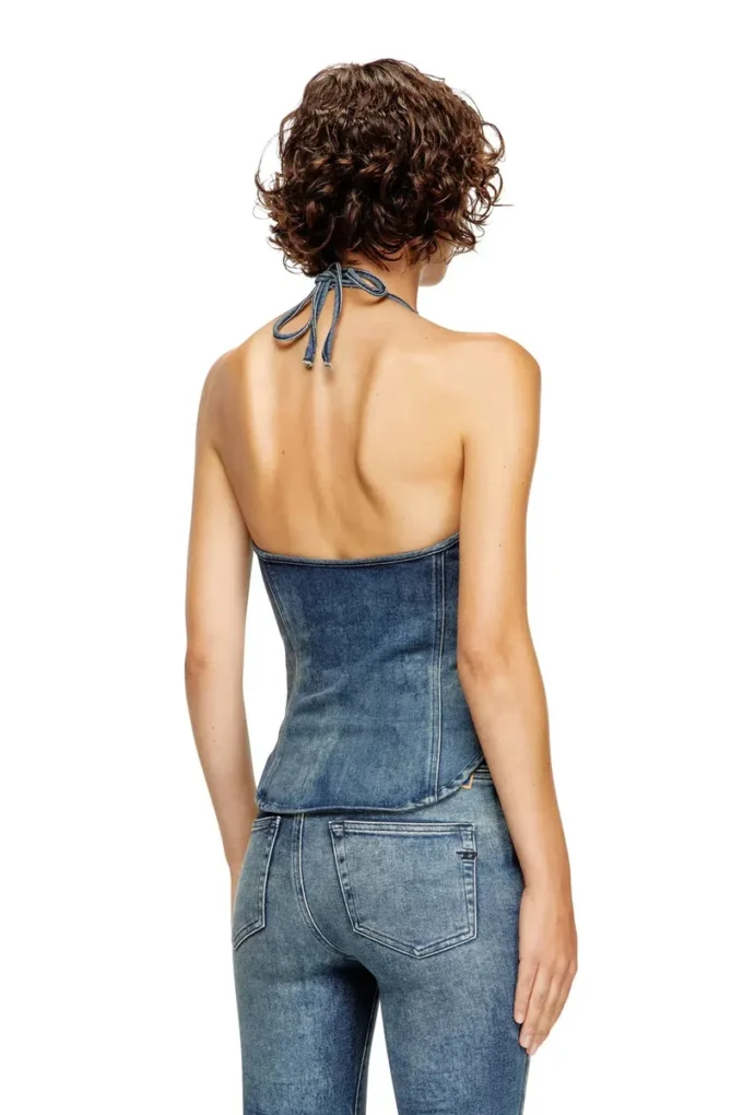 de-janice-s Top cu gât halter din denim Reform de-janice-s Top cu gât halter din denim Reform