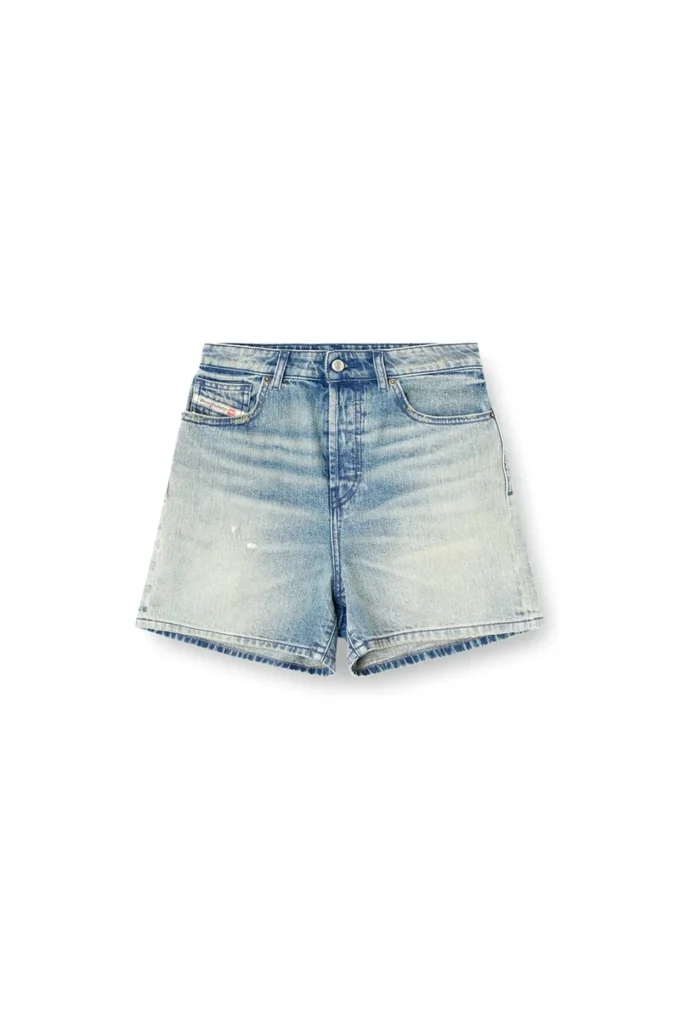 de-jiro Pantaloni scurți din denim cu efect uzat de-jiro Pantaloni scurți din denim cu efect uzat