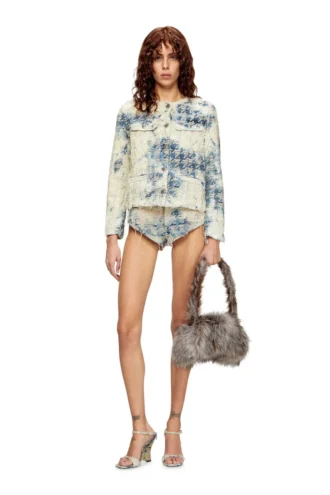 de-jizz-fsh1 Pantaloni scurți din denim cu țesătură în zig-zag