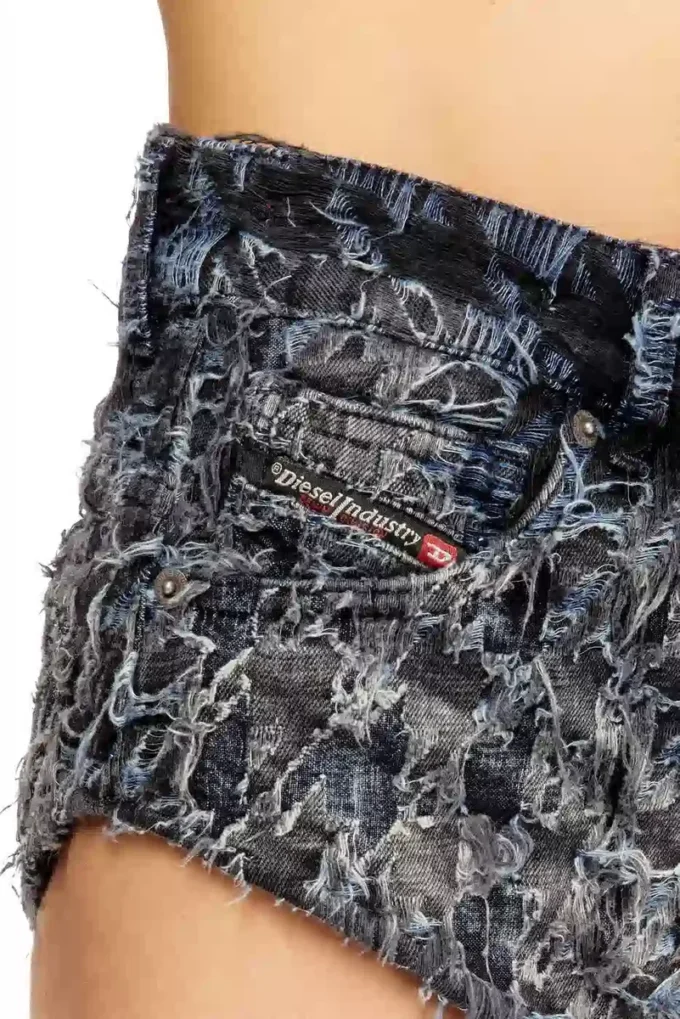 de-jizz-fsh2 Pantaloni scurți din denim cu imprimeu houndstooth tie-dye de-jizz-fsh2 Pantaloni scurți din denim cu imprimeu houndstooth tie-dye