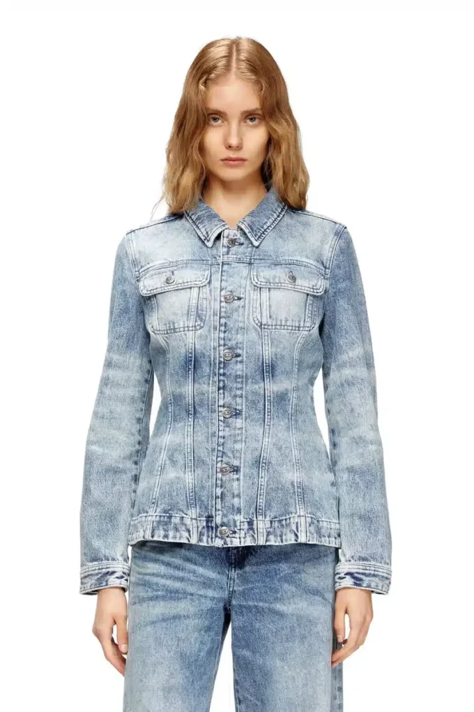 de-katerin-fsh Jachetă ajustată din denim de bumbac și cânepă tratat cu laser de-katerin-fsh Jachetă ajustată din denim de bumbac și cânepă tratat cu laser