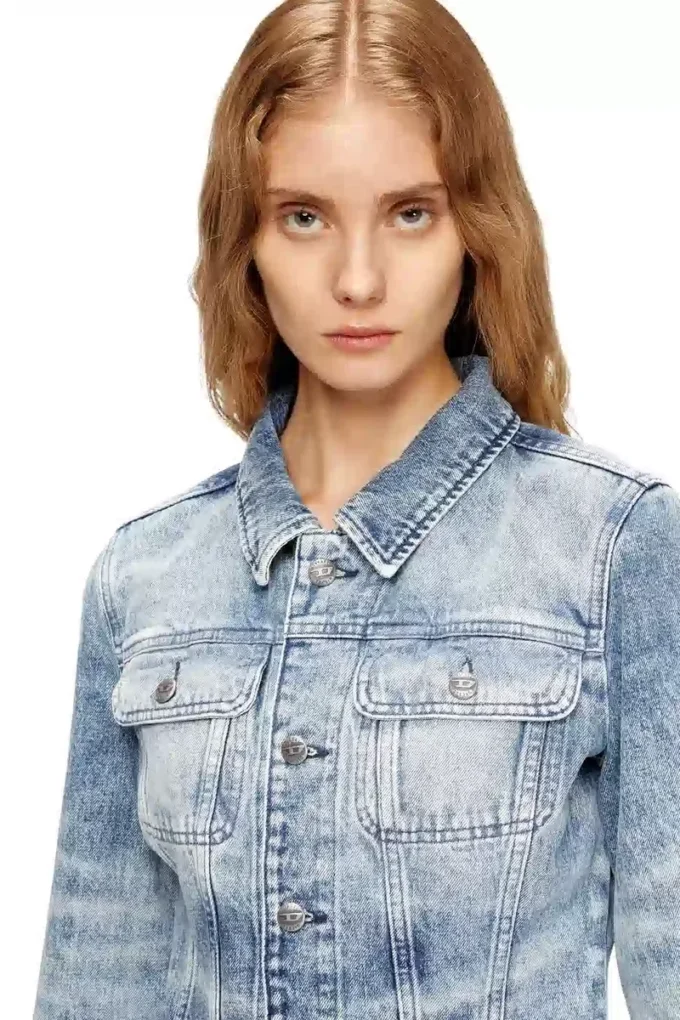 de-katerin-fsh Jachetă ajustată din denim de bumbac și cânepă tratat cu laser de-katerin-fsh Jachetă ajustată din denim de bumbac și cânepă tratat cu laser