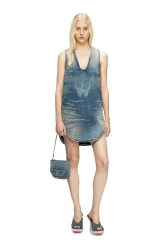 de-laris-dress-s Rochie scurtă din denim marmorat