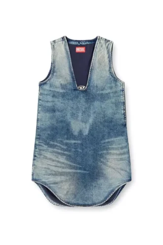 de-laris-dress-s Rochie scurtă din denim marmorat