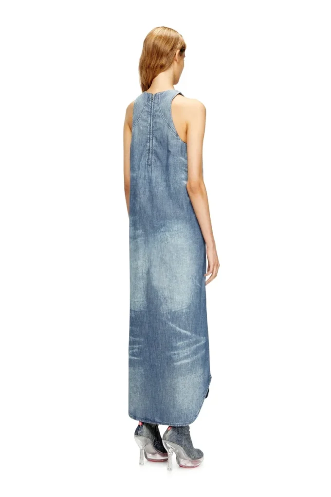de-lina-s Rochie lungă din denim marmorat de-lina-s Rochie lungă din denim marmorat