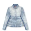 de-masly-fsh Cămașă din denim cu aspect uzat, model fagure