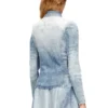 de-masly-fsh Cămașă din denim cu aspect uzat, model fagure