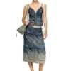 de-mellis-s Bluză din denim fluid cu gradient de-mellis-s Bluză din denim fluid cu gradient