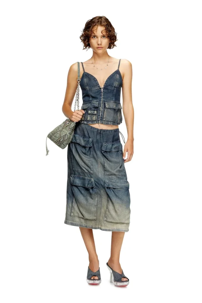 de-mellis-s Bluză din denim fluid cu gradient de-mellis-s Bluză din denim fluid cu gradient