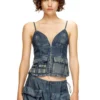 de-mellis-s Bluză din denim fluid cu gradient de-mellis-s Bluză din denim fluid cu gradient