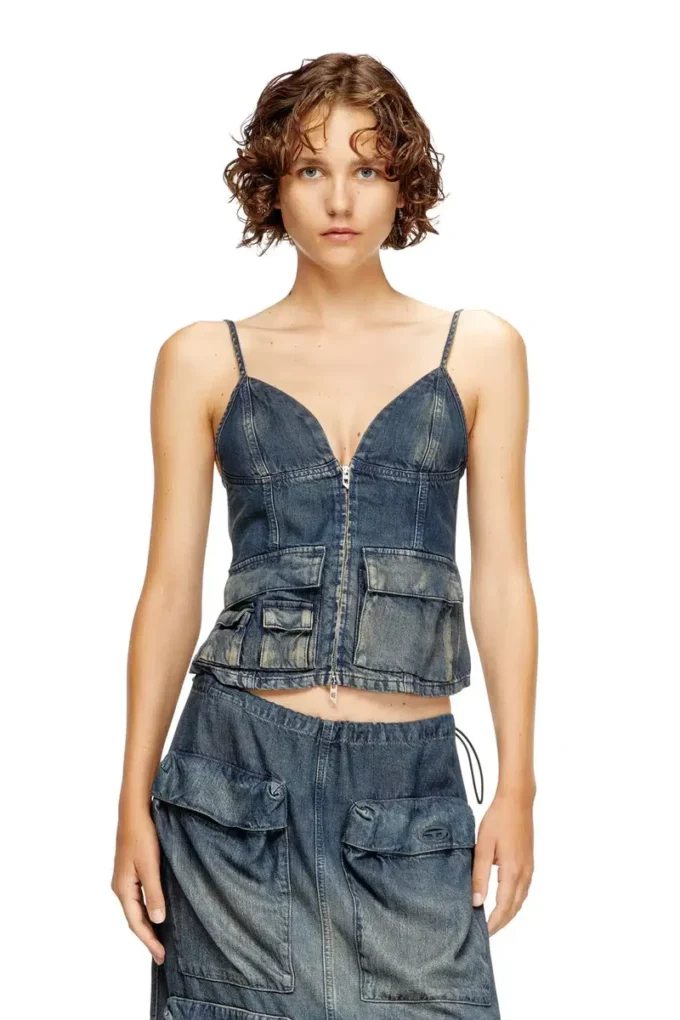 de-mellis-s Bluză din denim fluid cu gradient de-mellis-s Bluză din denim fluid cu gradient