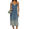 de-melvi-s Rochie din denim fluid, decolorat cu laser de-melvi-s Rochie din denim fluid, decolorat cu laser