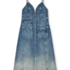 de-melvi-s Rochie din denim fluid, decolorat cu laser de-melvi-s Rochie din denim fluid, decolorat cu laser