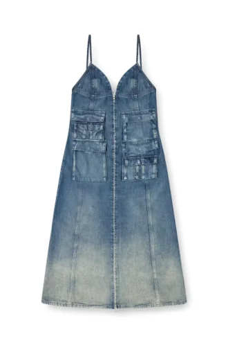 de-melvi-s Rochie din denim fluid, decolorat cu laser