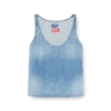 de-misy-s Top din denim ușor, spălat cu pietre de-misy-s Top din denim ușor, spălat cu pietre