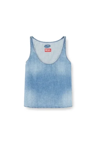 de-misy-s Top din denim ușor, spălat cu pietre