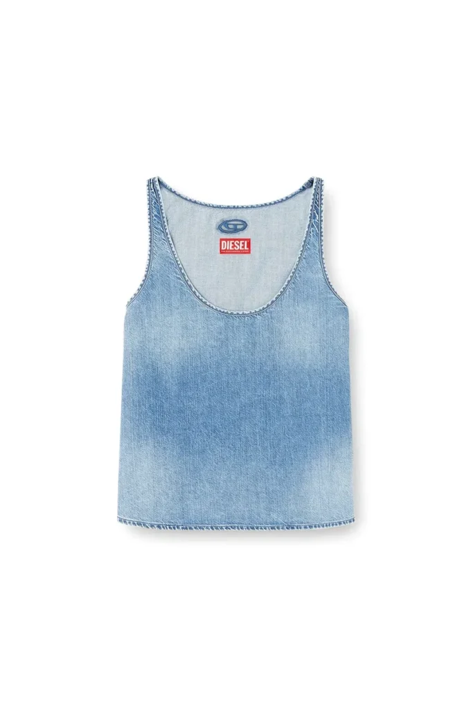 de-misy-s Top din denim ușor, spălat cu pietre de-misy-s Top din denim ușor, spălat cu pietre