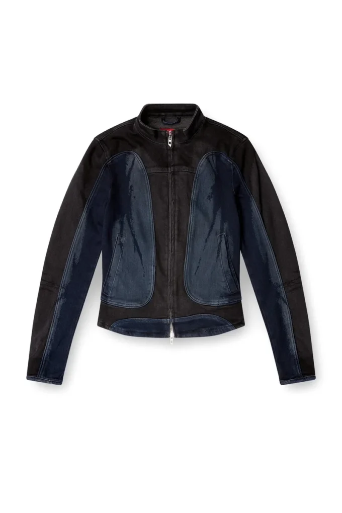 de-morny-s Jachetă în stil biker din denim bicolor de-morny-s Jachetă în stil biker din denim bicolor