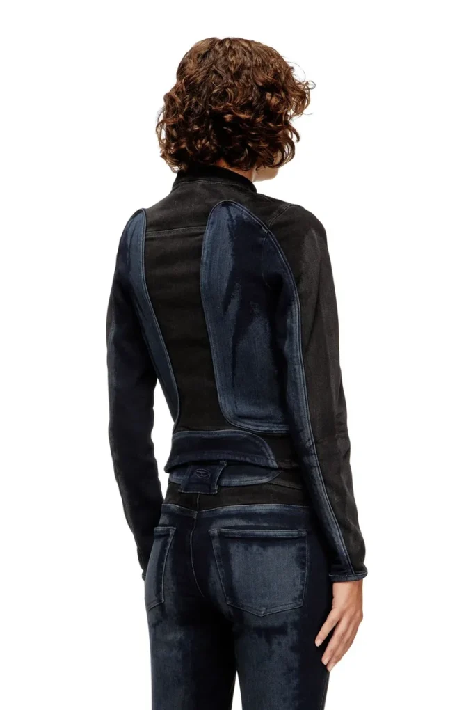 de-morny-s Jachetă în stil biker din denim bicolor de-morny-s Jachetă în stil biker din denim bicolor
