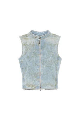 de-nata-fse Top din denim cu detalii biker, ca o a doua piele