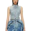 de-nata-fse Top din denim cu detalii biker, ca o a doua piele de-nata-fse Top din denim cu detalii biker, ca o a doua piele