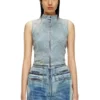 de-nata-fse Top din denim cu detalii biker, ca o a doua piele de-nata-fse Top din denim cu detalii biker, ca o a doua piele