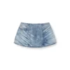 de-nora-fsh Fustă-curea din denim de bumbac și cânepă cu laser