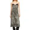 de-olivia-fsh Rochie midi din denim cu imprimeu în zig-zag de-olivia-fsh Rochie midi din denim cu imprimeu în zig-zag