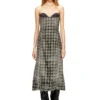 de-olivia-fsh Rochie midi din denim cu imprimeu în zig-zag de-olivia-fsh Rochie midi din denim cu imprimeu în zig-zag