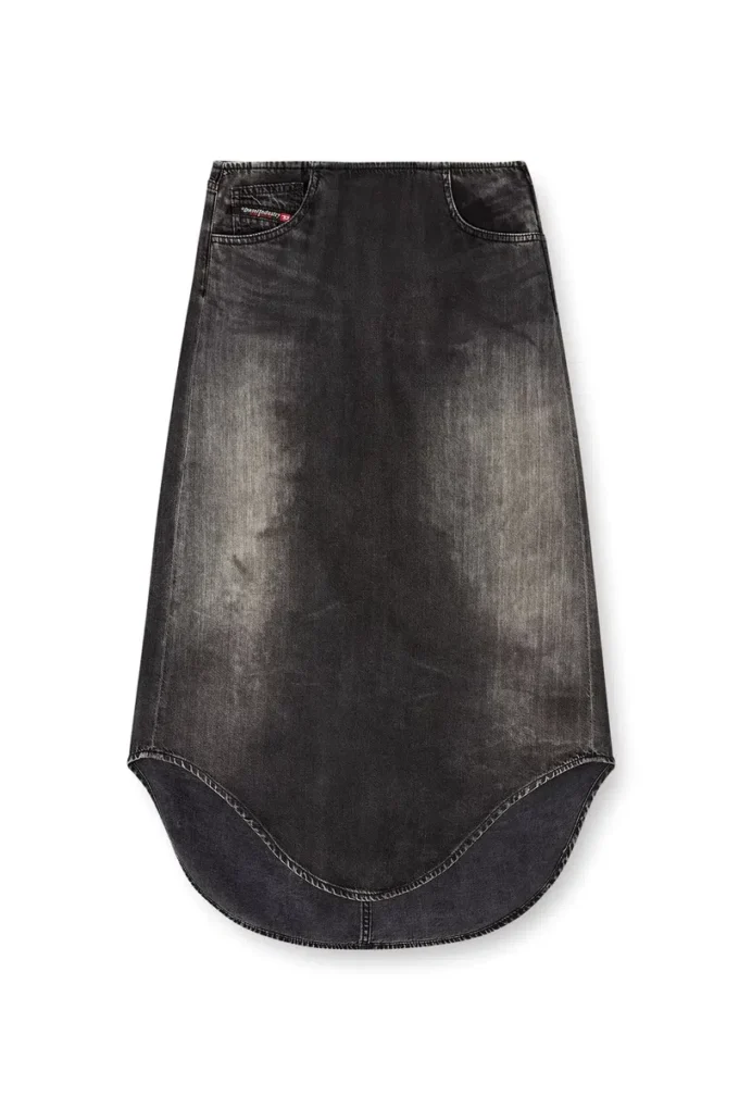 de-plumy-s Fustă midi din denim cu efect de umbră de-plumy-s Fustă midi din denim cu efect de umbră