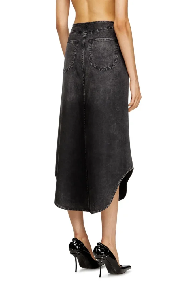 de-plumy-s Fustă midi din denim cu efect de umbră de-plumy-s Fustă midi din denim cu efect de umbră