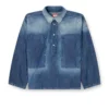 de-priss Bluză Henley din denim cu efect contrastant de-priss Bluză Henley din denim cu efect contrastant
