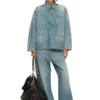de-priss Bluză Henley din denim în stil utilitar de-priss Bluză Henley din denim în stil utilitar