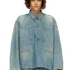 de-priss Bluză Henley din denim în stil utilitar de-priss Bluză Henley din denim în stil utilitar