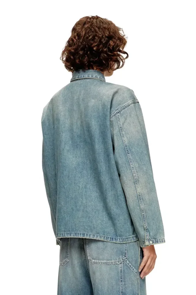 de-priss Bluză Henley din denim în stil utilitar de-priss Bluză Henley din denim în stil utilitar