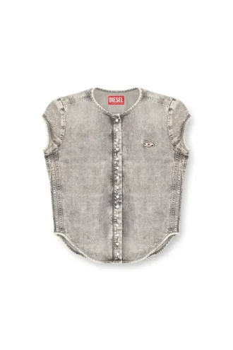 de-roset-s Cămașă din denim cu mâneci scurte și dungi atletice