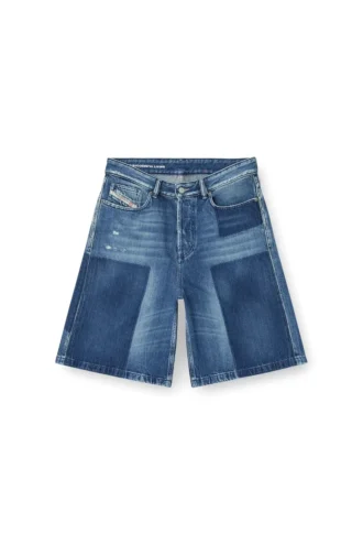 de-sire-short Pantaloni scurți din denim cu efect contrastant