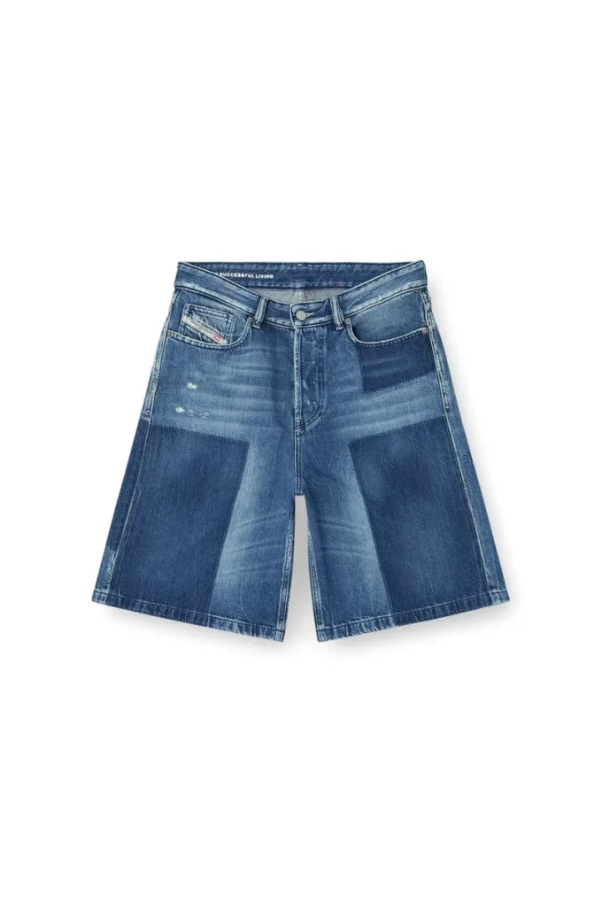 de-sire-short Pantaloni scurți din denim cu efect contrastant de-sire-short Pantaloni scurți din denim cu efect contrastant