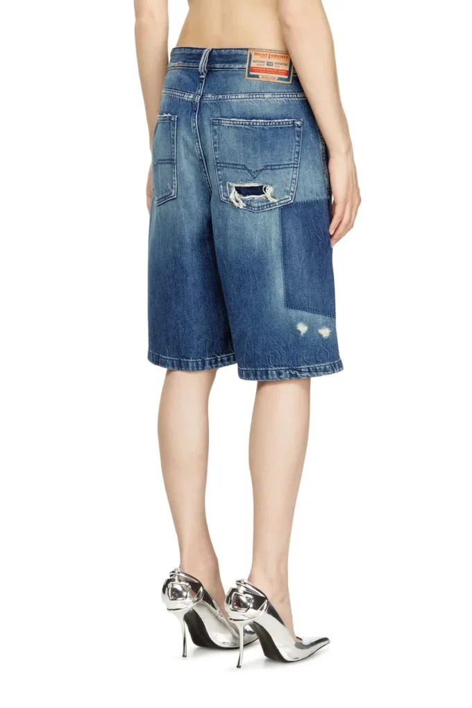 de-sire-short Pantaloni scurți din denim cu efect contrastant de-sire-short Pantaloni scurți din denim cu efect contrastant