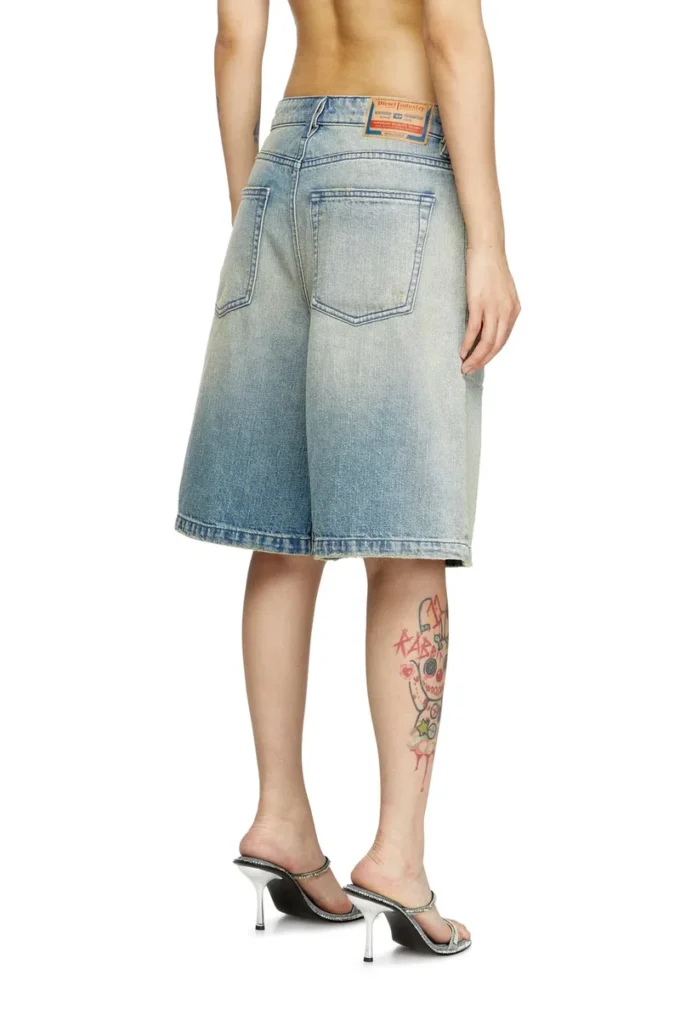 de-sire-short Pantaloni scurți din denim cu efect uzat de-sire-short Pantaloni scurți din denim cu efect uzat