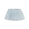 de-sweny-s Fustă mini din denim grafic cu cristale de-sweny-s Fustă mini din denim grafic cu cristale