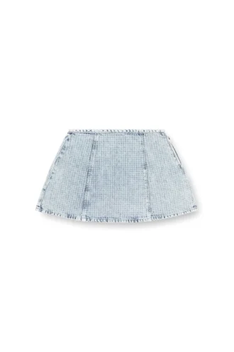de-sweny-s Fustă mini din denim grafic cu cristale