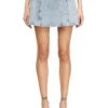 de-sweny-s Fustă mini din denim grafic cu cristale de-sweny-s Fustă mini din denim grafic cu cristale