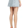 de-sweny-s Fustă mini din denim grafic cu cristale de-sweny-s Fustă mini din denim grafic cu cristale