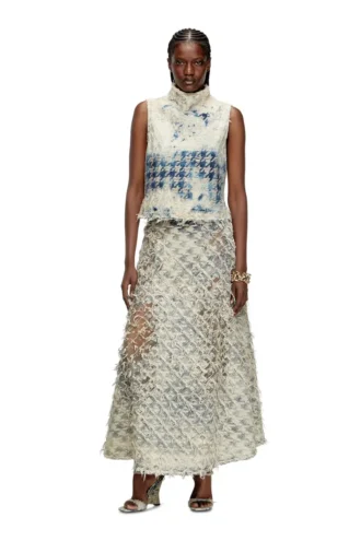 de-tapi-fsh2 Top fără mâneci din denim cu țesătură în model houndstooth