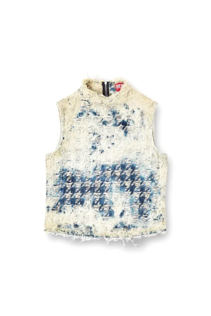 de-tapi-fsh2 Top fără mâneci din denim cu țesătură în model houndstooth de-tapi-fsh2 Top fără mâneci din denim cu țesătură în model houndstooth