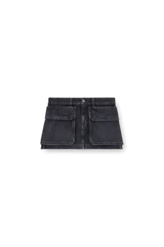 de-ton Fustă mini din denim cu țesătură batavia