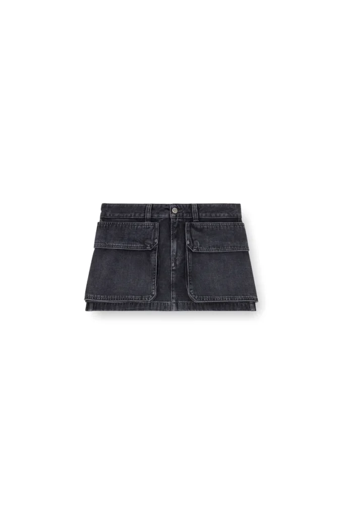 de-ton Fustă mini din denim cu țesătură batavia de-ton Fustă mini din denim cu țesătură batavia